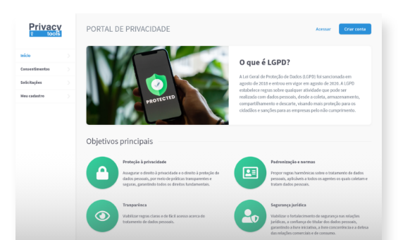 gerenciar consentimento - PrivacyTools